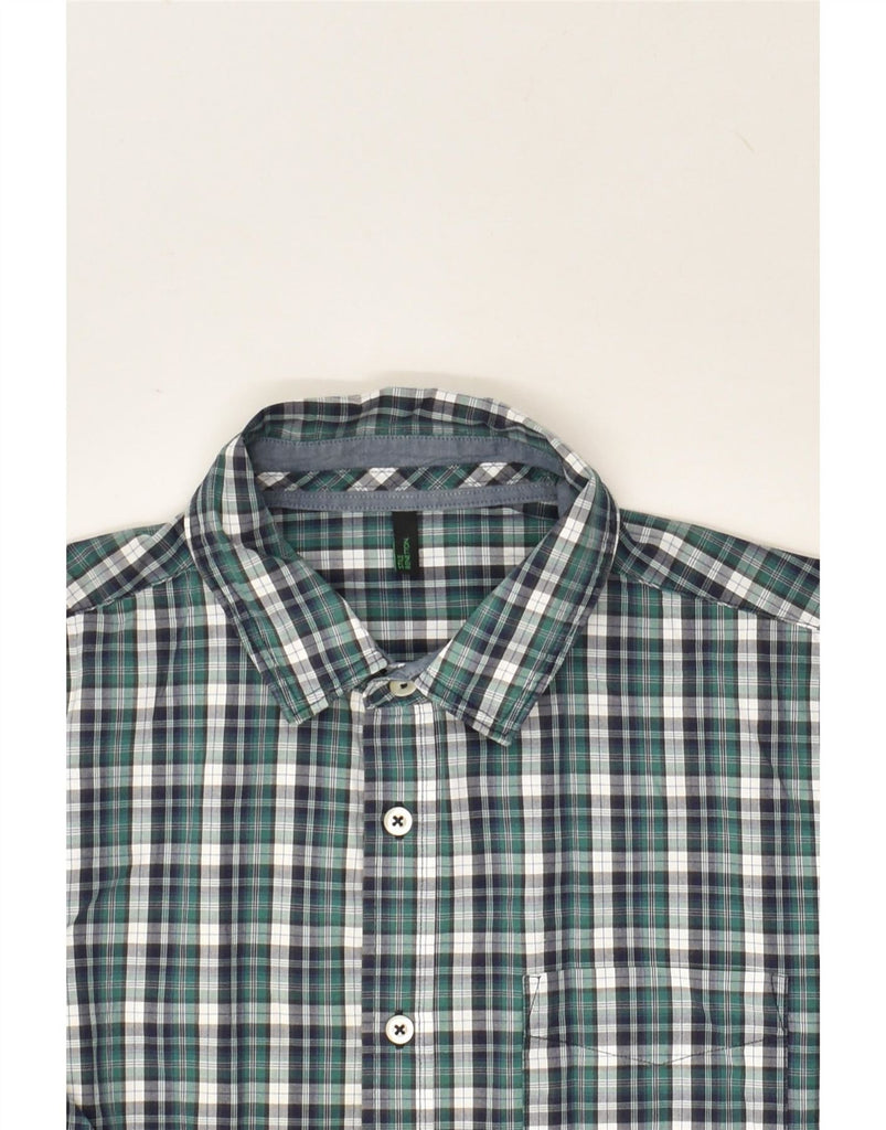 BENETTON Mens Shirt Small Green Check Vintage Benetton and Second-Hand Benetton from Messina Hembry 