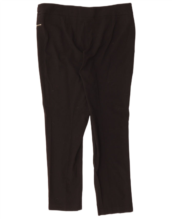 CALVIN KLEIN Womens Slim Casual Trousers US 12 Large W36 L30 Black