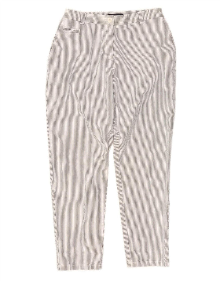 Marks & Spencer Womens Chino Trousers UK 14 Medium W30 L26 White Striped