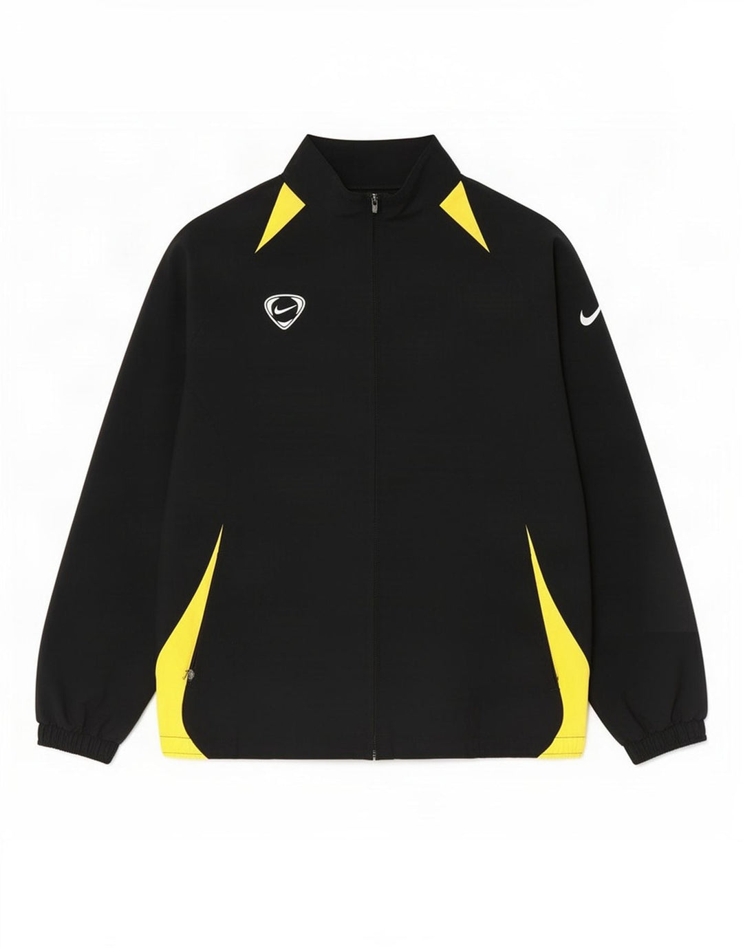 Nike Boys Tracksuit Top Jacket 12-13 Years Large Black Colourblock