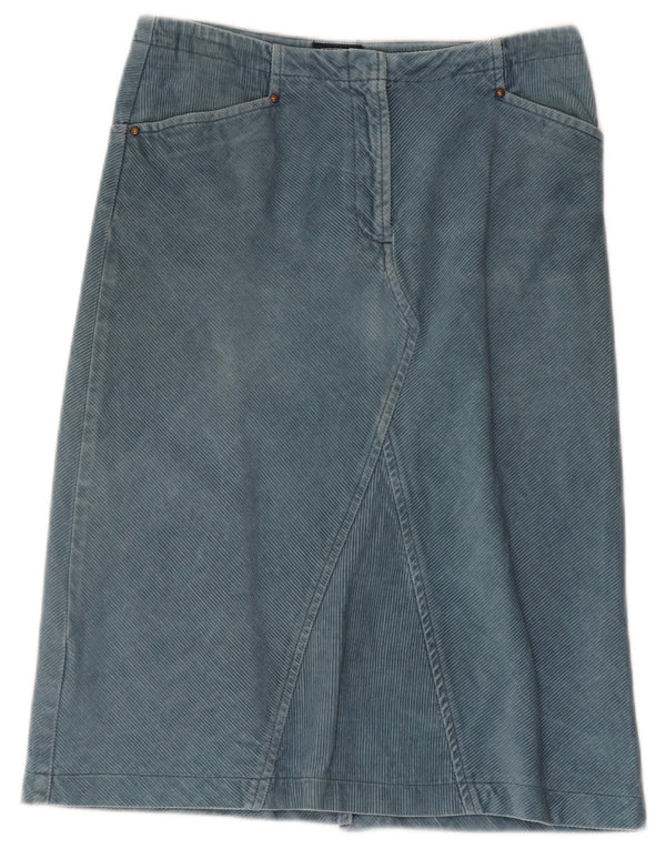 Stefanel Womens Corduroy Skirt IT 38 XS W28 Blue