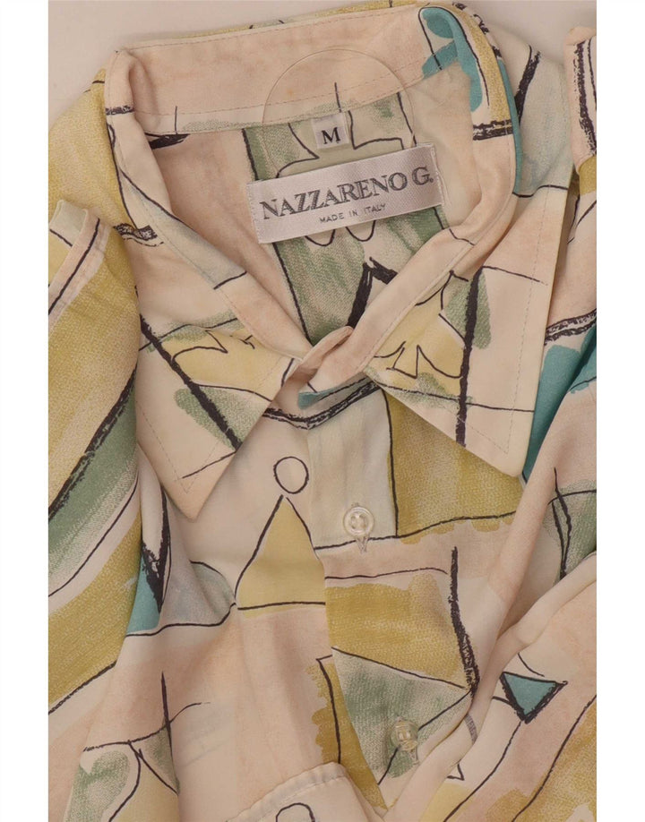 Nazzareno G. Mens Short Sleeve Abstract Pattern Shirt Medium Multicoloured