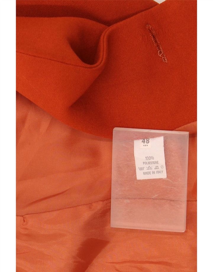HALFON Womens 1 Button Blazer Jacket IT 48 XL Orange Polyester