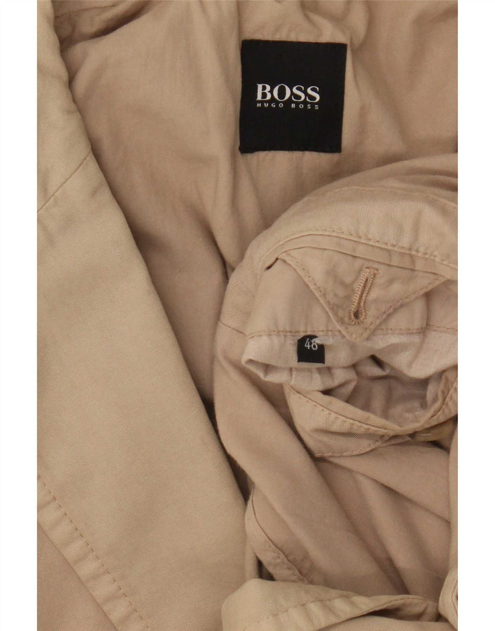 Hugo Boss Mens 2 Button Blazer Jacket EU 48 Medium Beige