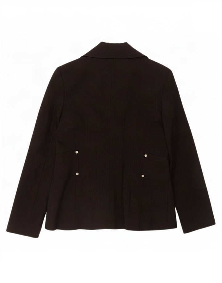 Zara Womens Blazer Jacket EU 42 Large Black Cotton