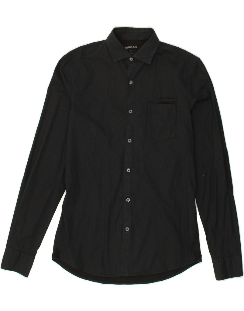 GAS Mens Shirt Medium Black Cotton | Vintage Gas | Thrift | Second-Hand Gas | Used Clothing | Messina Hembry 