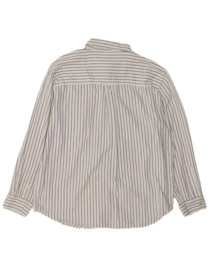 Chaps Mens Shirt XL White Pinstripe Cotton