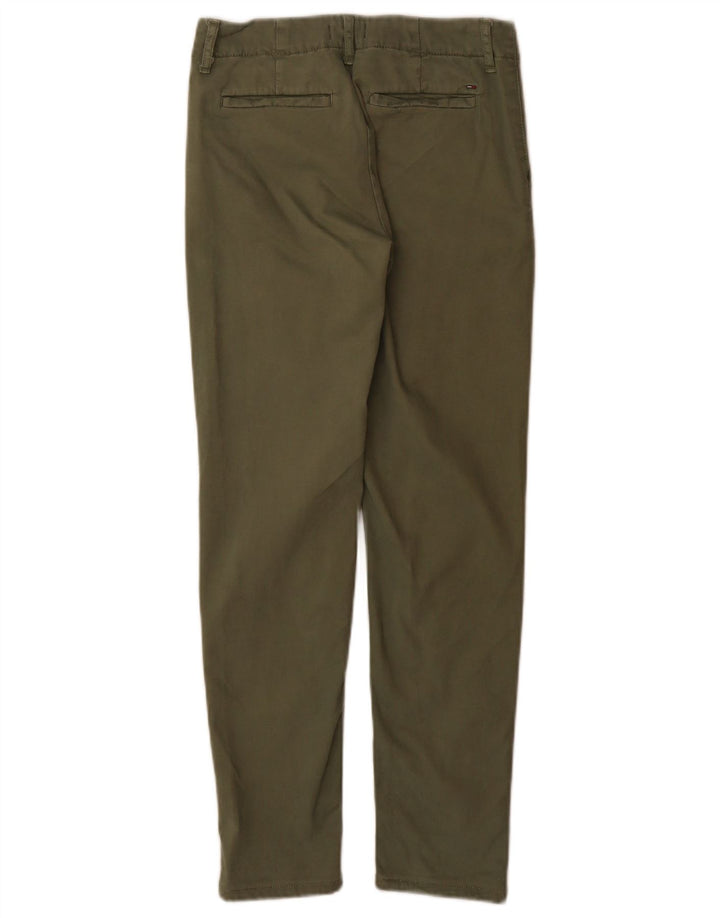 Tommy Hilfiger Womens Slim Chino Trousers W25 L30 Green Cotton