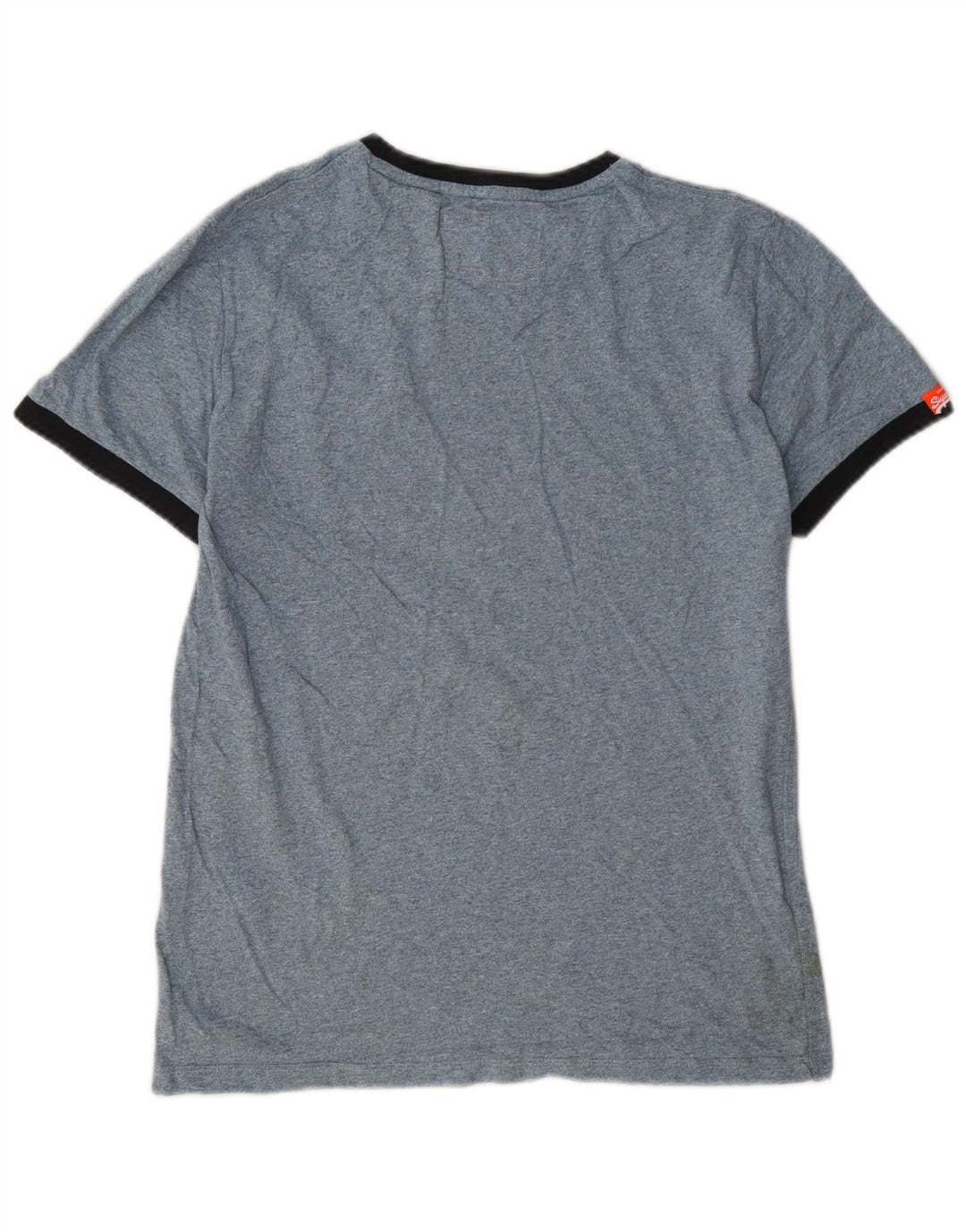Superdry Mens T-Shirt Top Small Blue Flecked Cotton