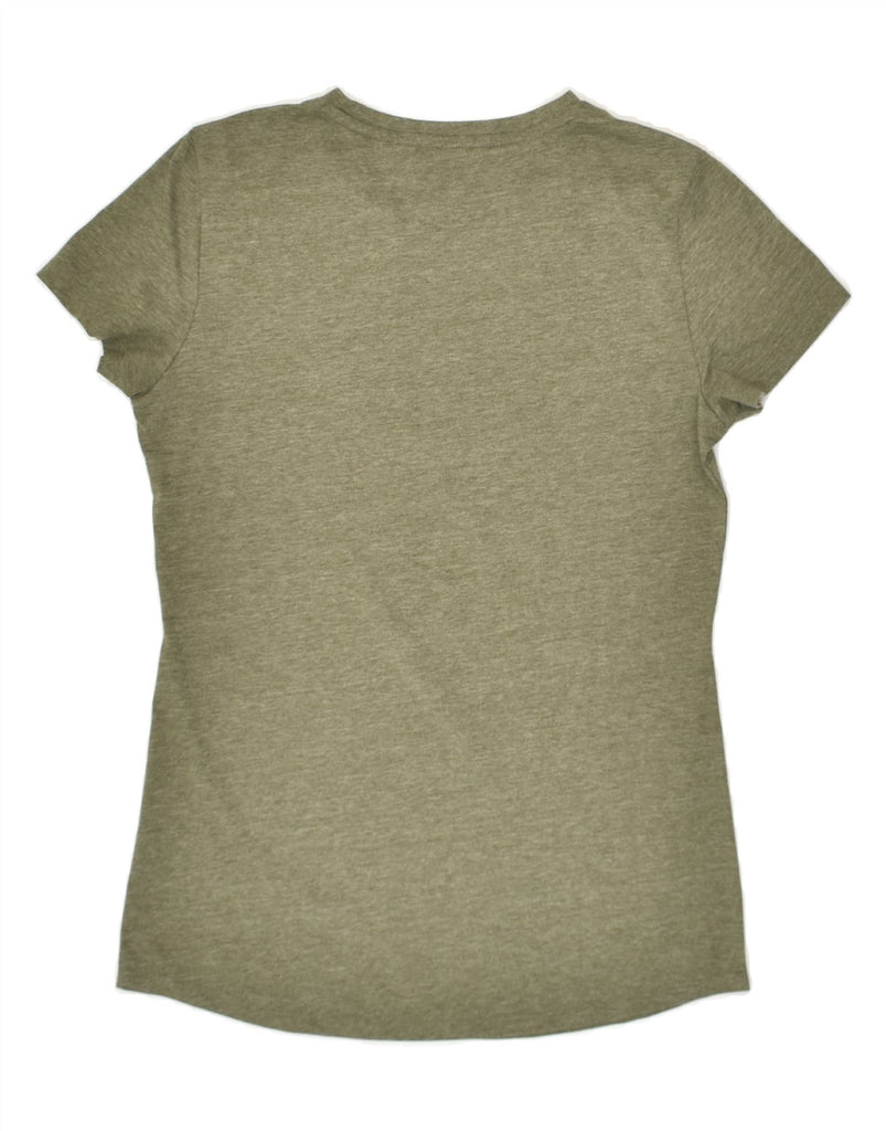 PUMA Womens Graphic T-Shirt Top UK 10 Small Khaki Flecked Cotton Vintage Puma and Second-Hand Puma from Messina Hembry 