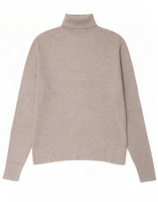 Marks & Spencer Womens Roll Neck Jumper Sweater UK 14 Large Grey Viscose