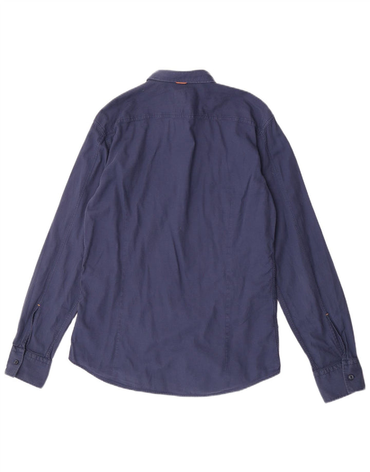 Hugo Boss Mens Slim Fit Shirt Large Navy Blue