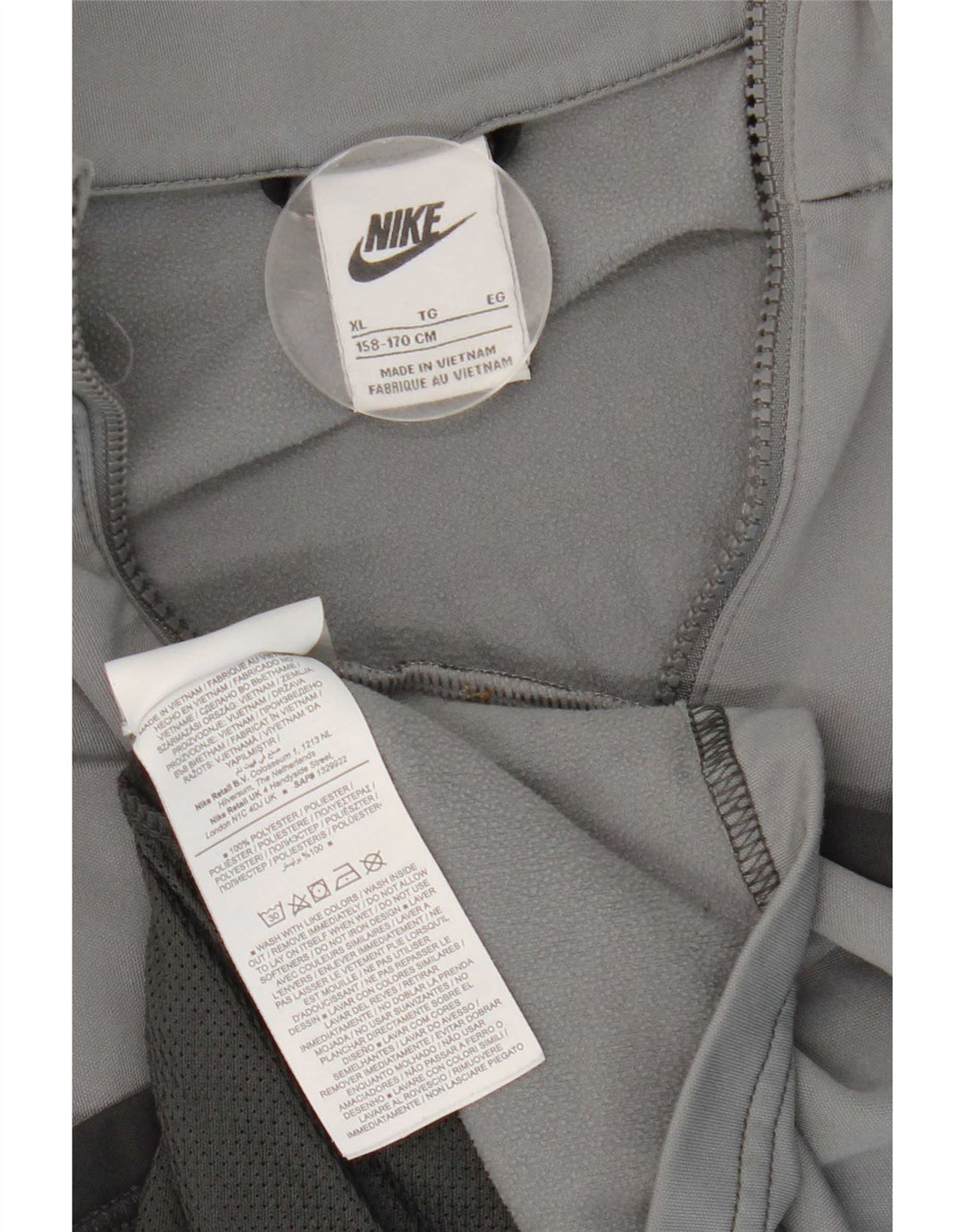 Nike Boys Graphic Tracksuit Top Jacket 13-14 Years XL Grey Colourblock
