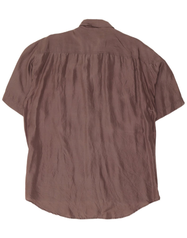 Accanto Mens Short Sleeve Shirt Size 39/40 Medium Grey