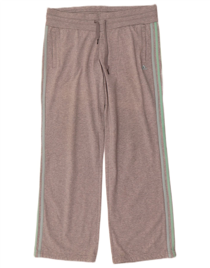 Adidas Womens Tracksuit Trousers UK 14 Medium Grey Cotton