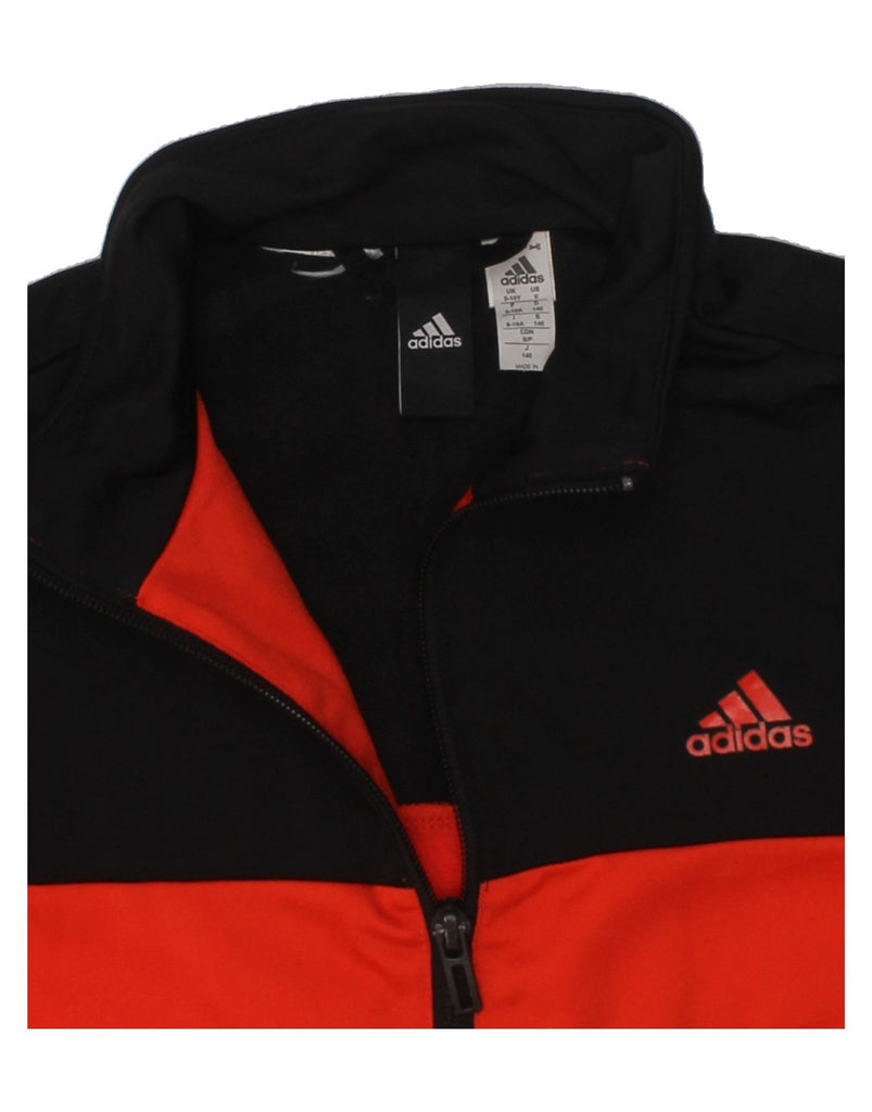 ADIDAS Boys Tracksuit Top Jacket 9-10 Years Red Colourblock | Vintage Adidas | Thrift | Second-Hand Adidas | Used Clothing | Messina Hembry 