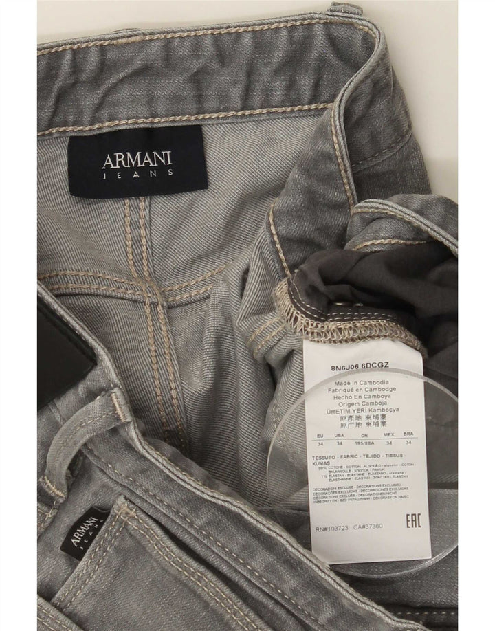 Armani Mens Slim Jeans W34 L30 Grey Cotton