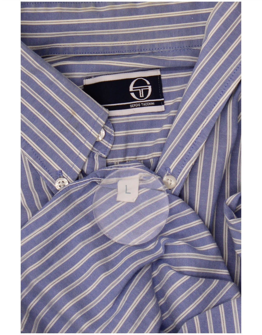 Sergio Tacchini Mens Shirt Large Blue Striped