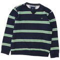 Crew Clothing Mens Sweatshirt Jumper Medium Navy Blue Striped Cotton