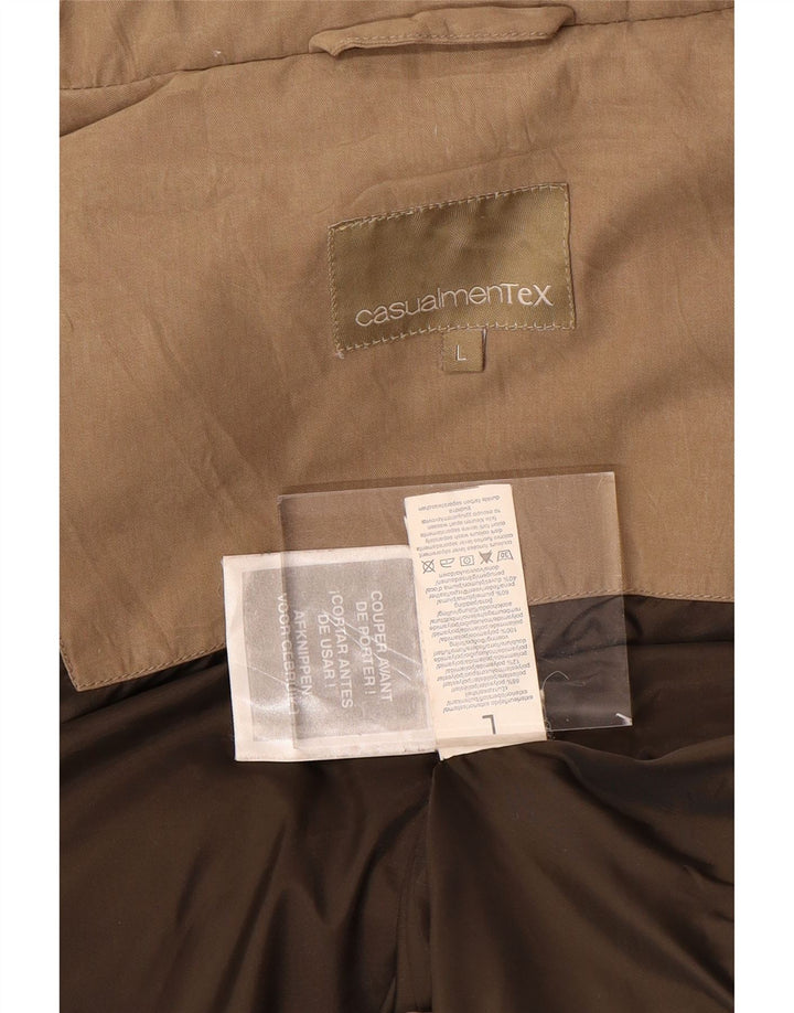 VINTAGE Mens Padded Gilet UK 40 Large Beige Polyester