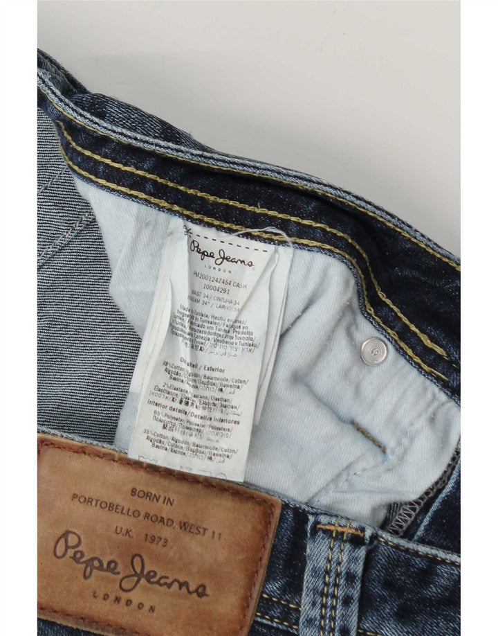 PEPE Jeans Mens Slim Jeans W34 L34 Blue Cotton
