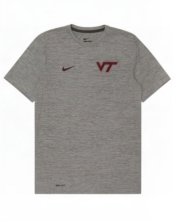Nike Mens Virginia Tech Hokies T-Shirt Top Small Grey Flecked Polyester