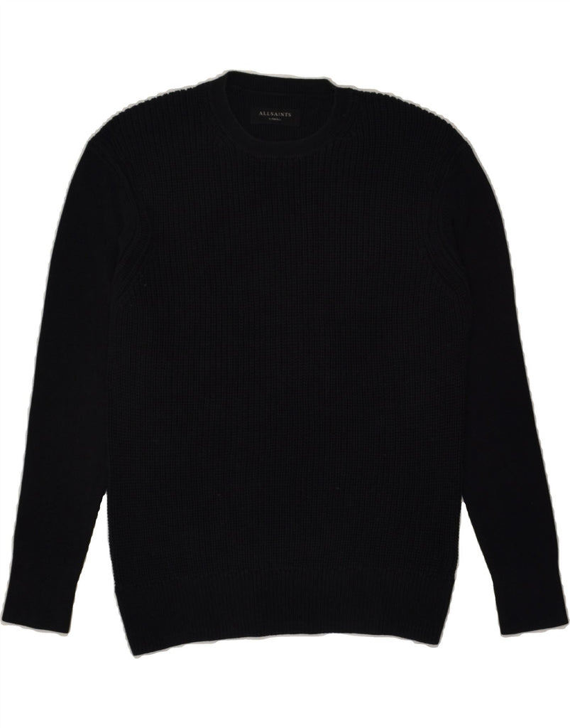 ALL SAINTS Mens Crew Neck Jumper Sweater XS Navy Blue Cotton | Vintage All Saints | Thrift | Second-Hand All Saints | Used Clothing | Messina Hembry 