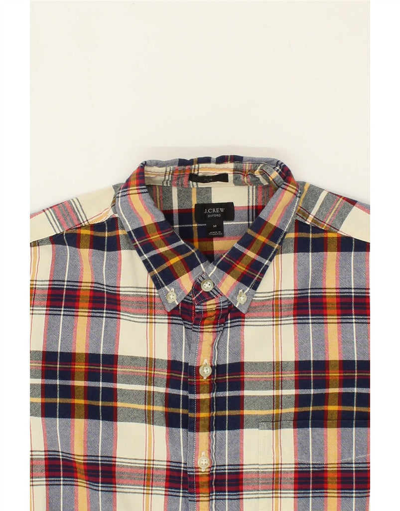 J. CREW Mens Oxford Slim Flannel Shirt Medium Multicoloured Check Cotton Vintage J. Crew and Second-Hand J. Crew from Messina Hembry 