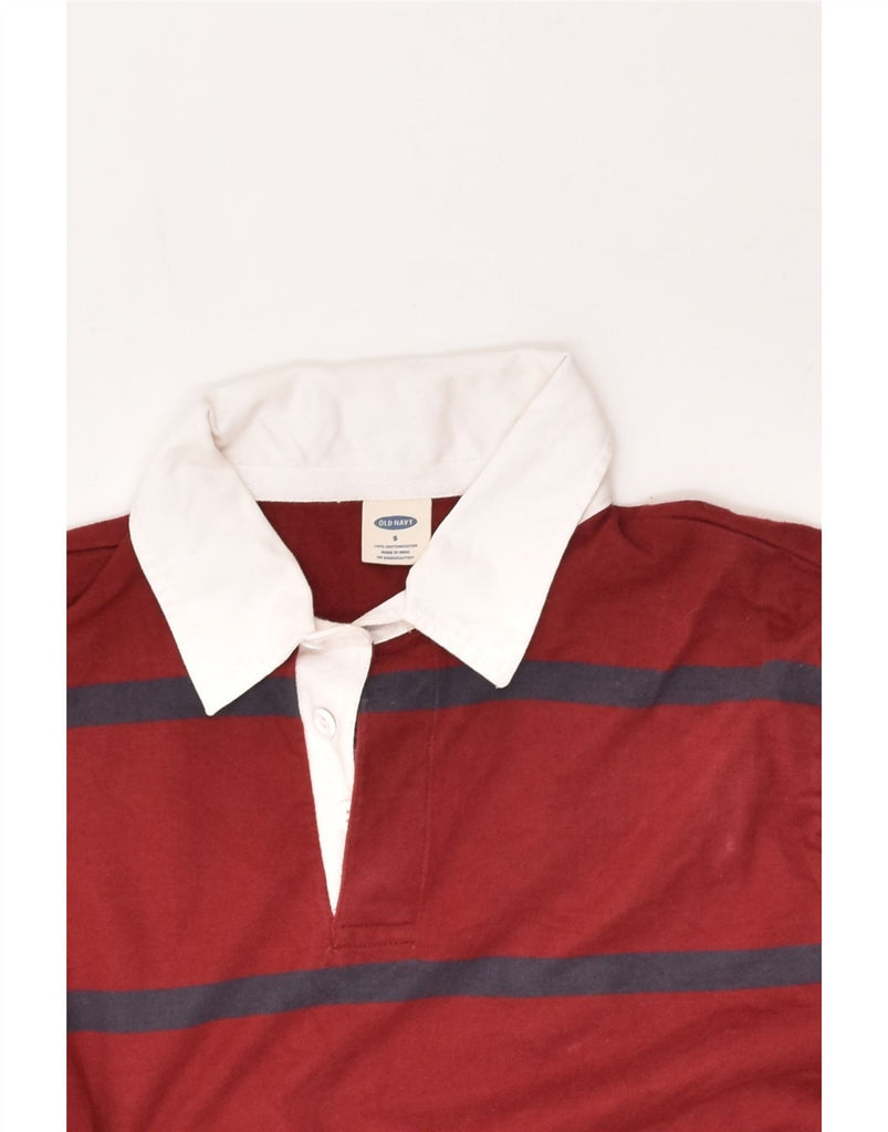 OLD NAVY Mens Long Sleeve Rugby Polo Shirt Small Red Striped Cotton | Vintage Old Navy | Thrift | Second-Hand Old Navy | Used Clothing | Messina Hembry 