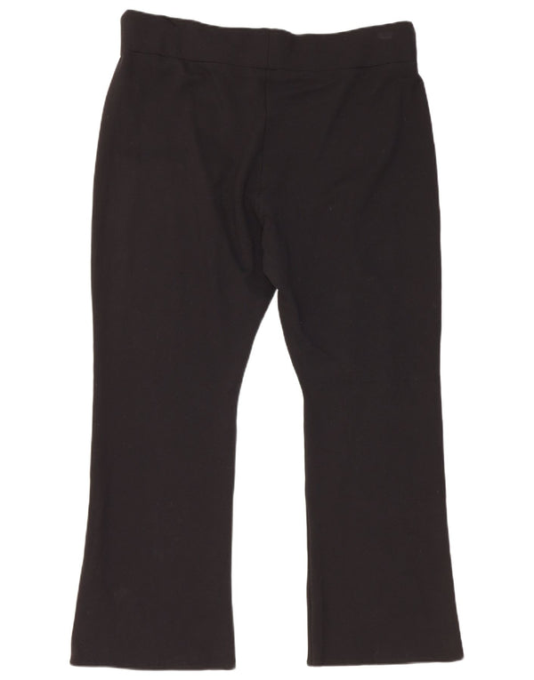 Marks & Spencer Womens Bootcut Cropped Trousers UK 20 2XL W36 L26 Black