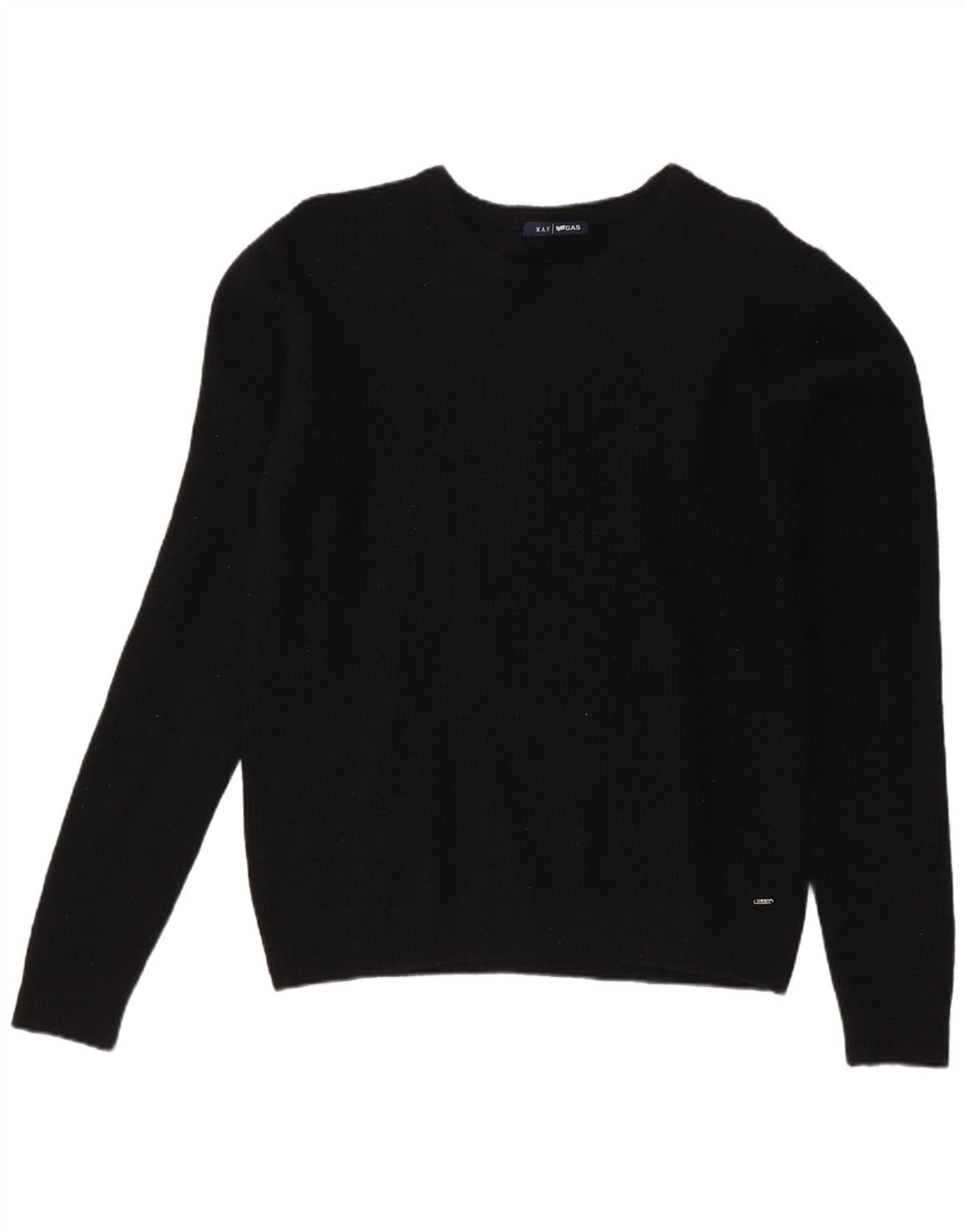 Gas Mens Crew Neck Jumper Sweater Medium Black