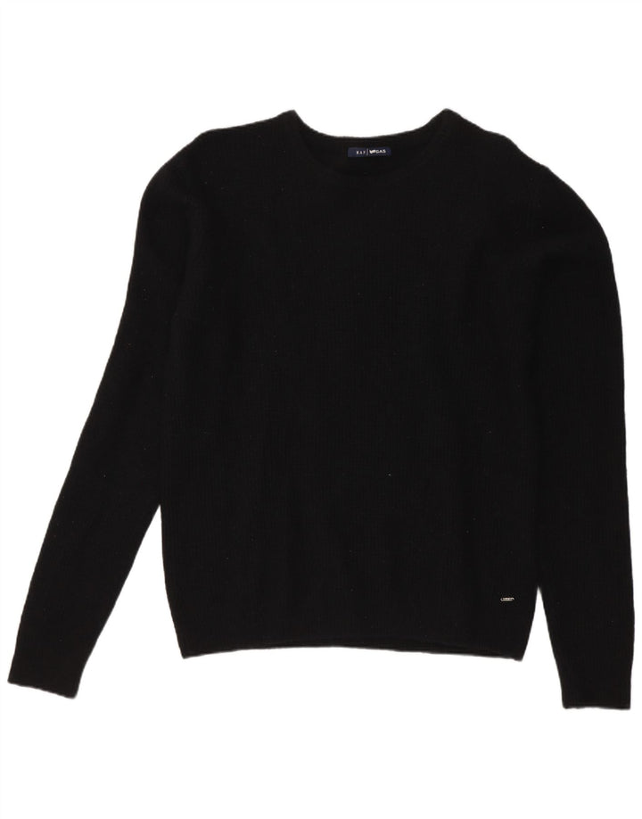 Gas Mens Crew Neck Jumper Sweater Medium Black