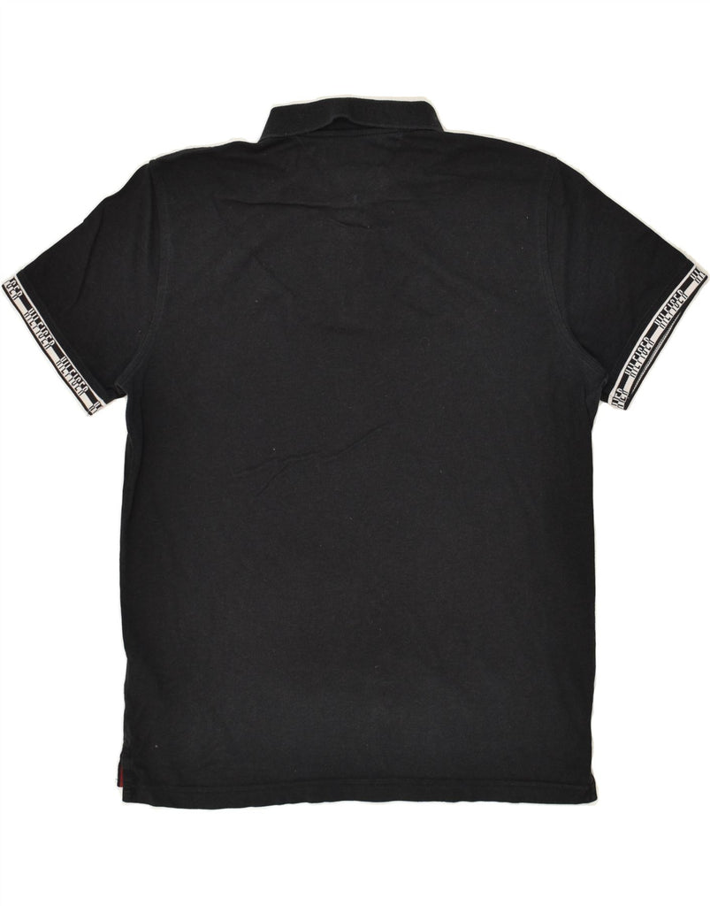 TOMMY HILFIGER Mens Regular Fit Polo Shirt Large Black Cotton | Vintage Tommy Hilfiger | Thrift | Second-Hand Tommy Hilfiger | Used Clothing | Messina Hembry 