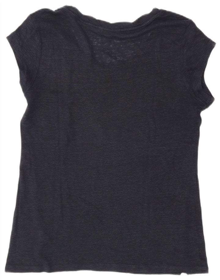 Massimo Dutti Womens T-Shirt Top UK 12 Medium Navy Blue