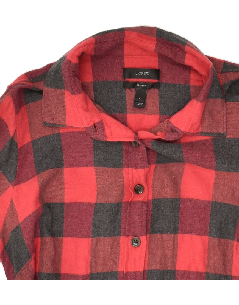 J. CREW Womens Perfect Fit Flannel Shirt US 6 Medium Red Gingham Cotton | Vintage J. Crew | Thrift | Second-Hand J. Crew | Used Clothing | Messina Hembry 