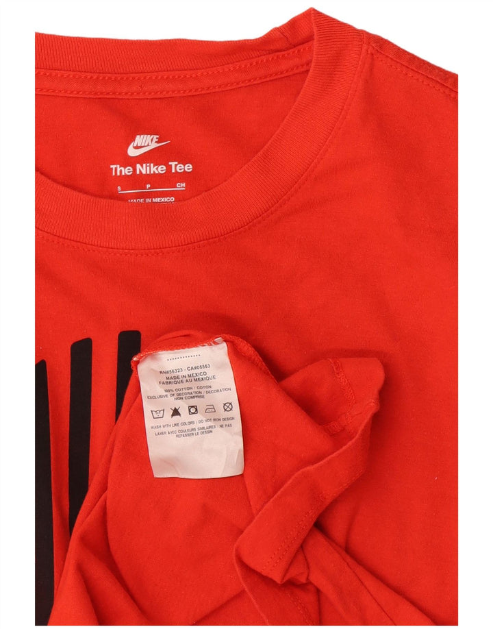 Nike Mens Graphic T-Shirt Top Small Orange Cotton