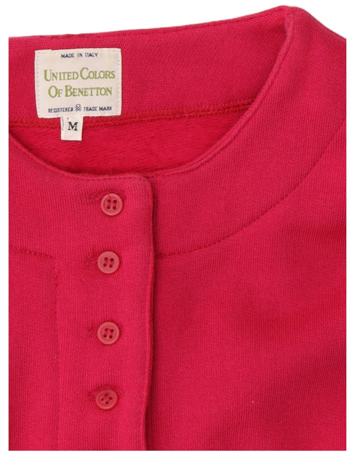 Benetton Womens Sweatshirt Jumper UK 14 Medium Pink