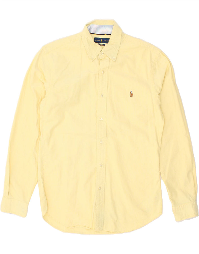 RALPH LAUREN Mens Slim Fit Shirt Medium Yellow Cotton | Vintage Ralph Lauren | Thrift | Second-Hand Ralph Lauren | Used Clothing | Messina Hembry 