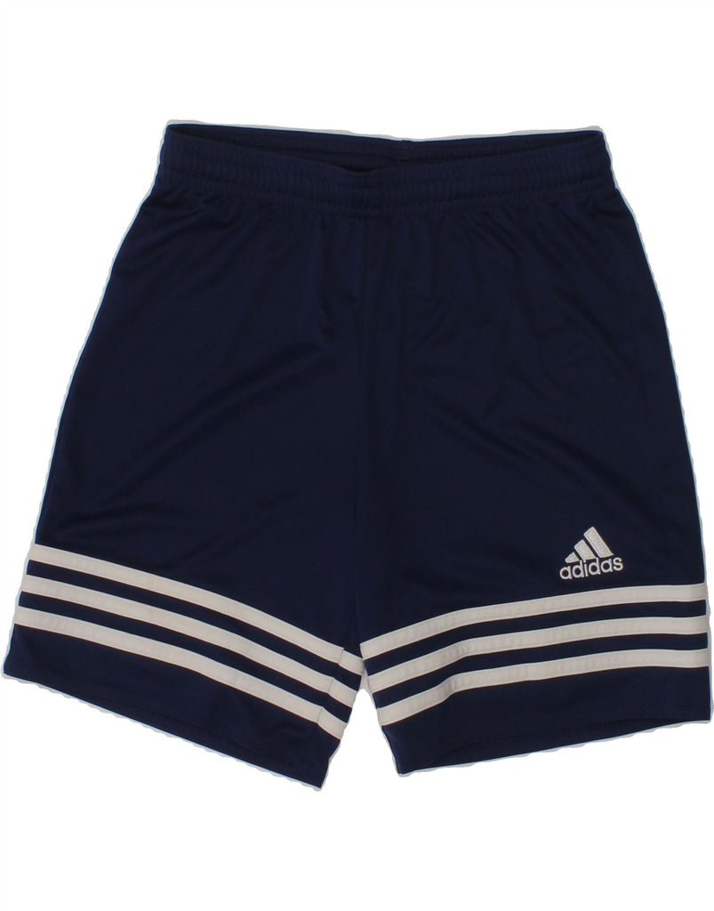 ADIDAS Boys Climalite Sport Shorts 9-10 Years Navy Blue Polyester | Vintage Adidas | Thrift | Second-Hand Adidas | Used Clothing | Messina Hembry 