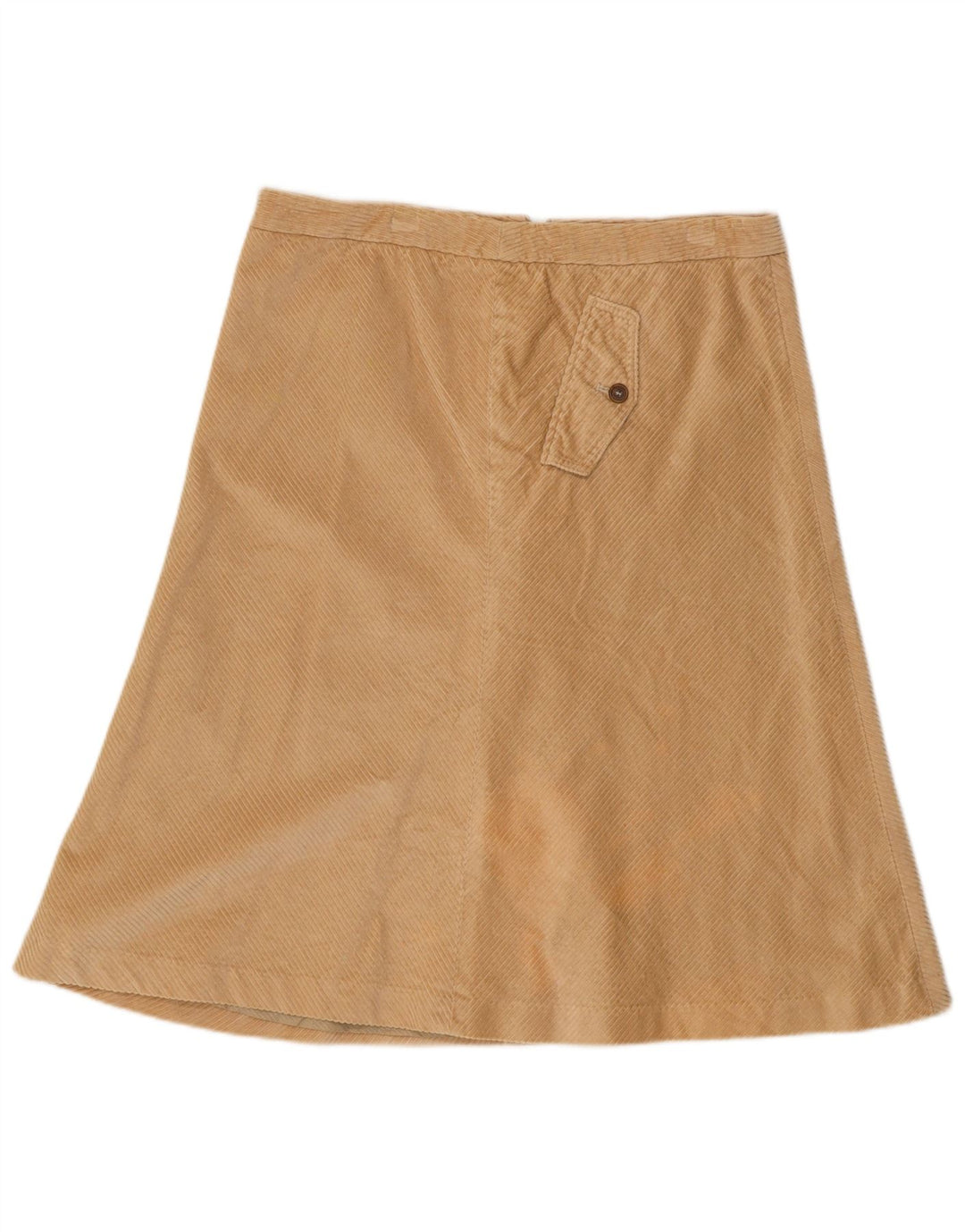 Massimo Dutti Womens Corduroy Skirt EU 42 Large W32  Beige Cotton