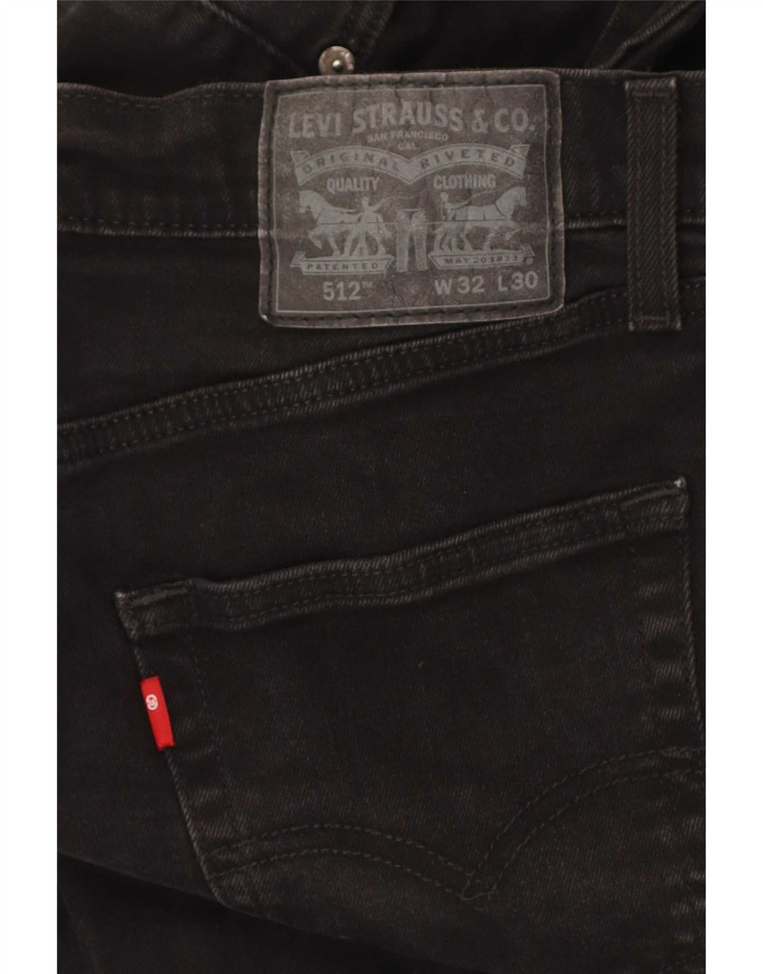 Levi's Mens 512 Slim Jeans W32 L30 Black Cotton