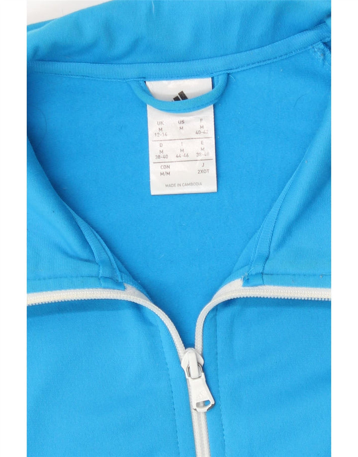 Adidas Womens Tracksuit Top Jacket UK 12 /14 Medium Blue