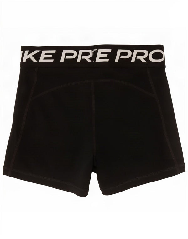 Nike Womens Dri Fit Graphic Sport Shorts UK 10 Small Black Polyester