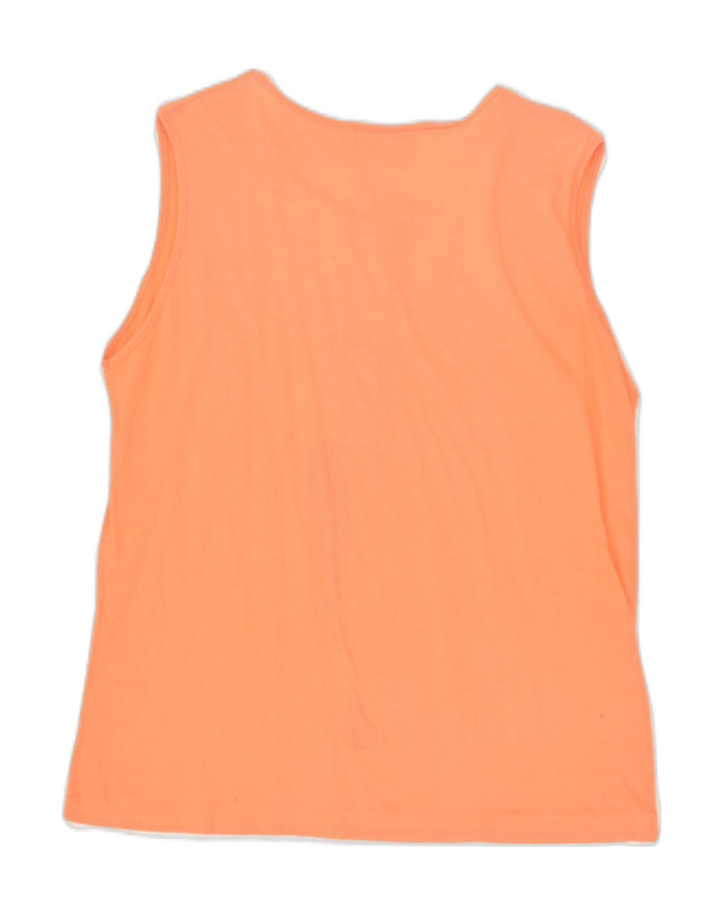 VINTAGE Womens Vest Top UK 12 Medium Orange Cotton | Vintage Vintage | Thrift | Second-Hand Vintage | Used Clothing | Messina Hembry 