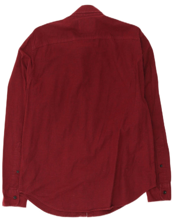 Hollister Mens Shirt Medium Burgundy Cotton
