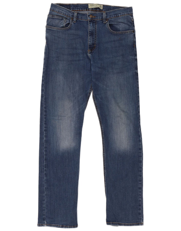 Wrangler Womens Straight Jeans 34 L32 Blue Cotton