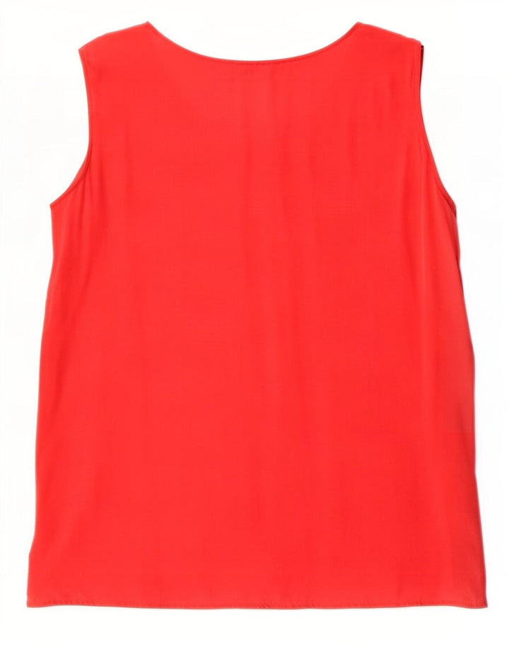 ELENA MIRO Womens Sleeveless Blouse Top UK 16 Large Red Silk