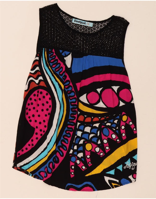 Desigual Womens Graphic Tunic Top UK 14 Medium Multicoloured Geometric