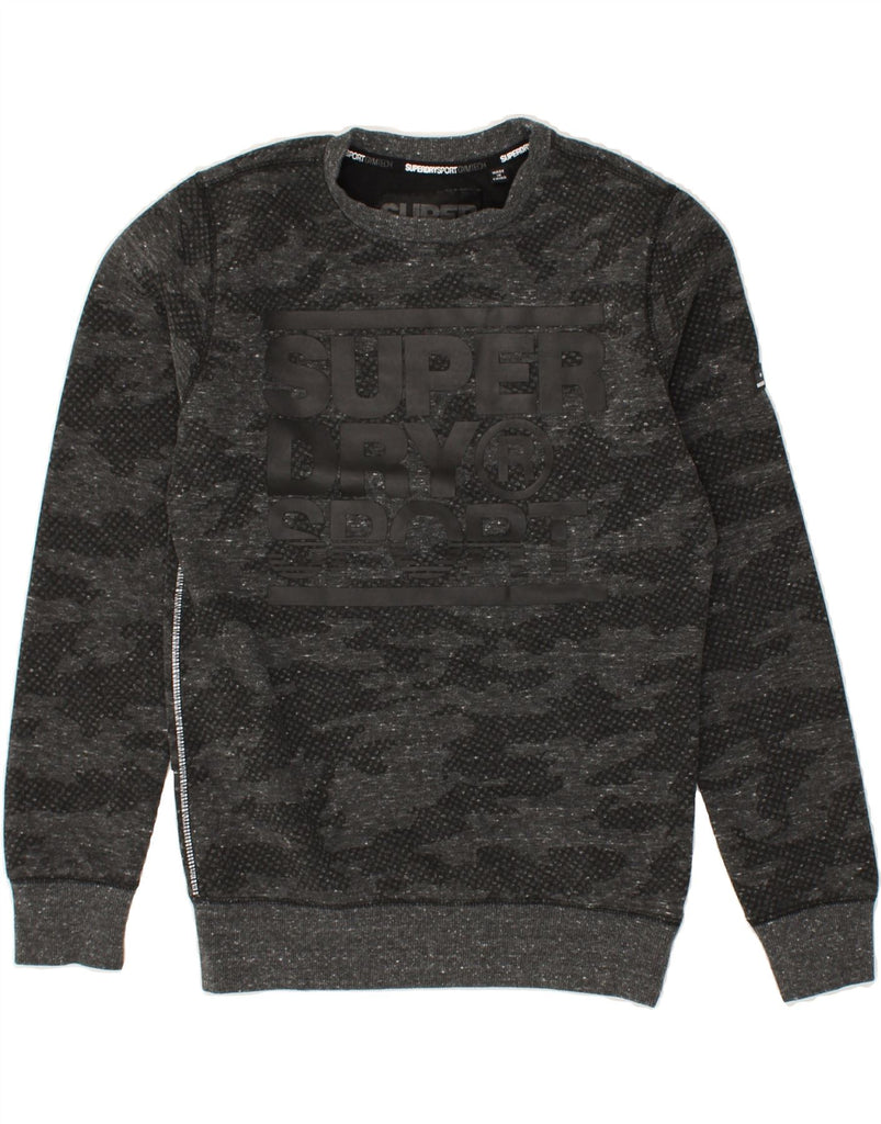 SUPERDRY Mens Graphic Sweatshirt Jumper Small Grey Camouflage Cotton | Vintage Superdry | Thrift | Second-Hand Superdry | Used Clothing | Messina Hembry 