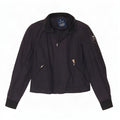 Playlife Womens Bomber Jacket UK 16 Large Navy Blue Cotton